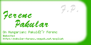 ferenc pakular business card